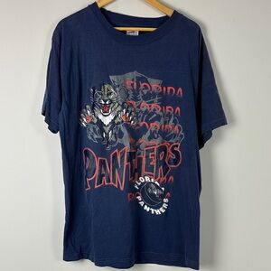 Florida Panthers NHL Chalkline Vintage 90s Graphic  T-Shirt - Size XL